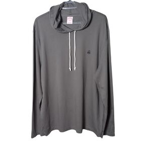 Brooks Brothers Gray‎ Hooded Long Sleeve Shirt Size XL